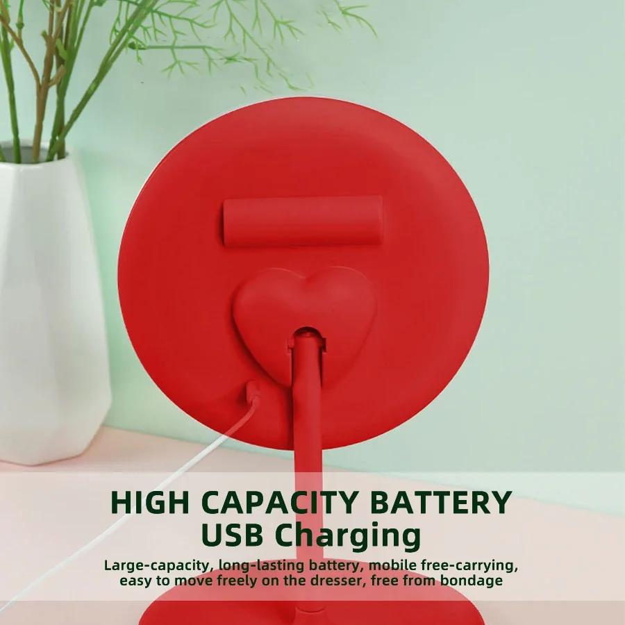 Светодиодное зеркало для макияжа, студенческое общежитие, косметическое зеркало для макияжа со световым наполнителем, лупа с 5 присяжными, вращающаяся на 90 °, складная