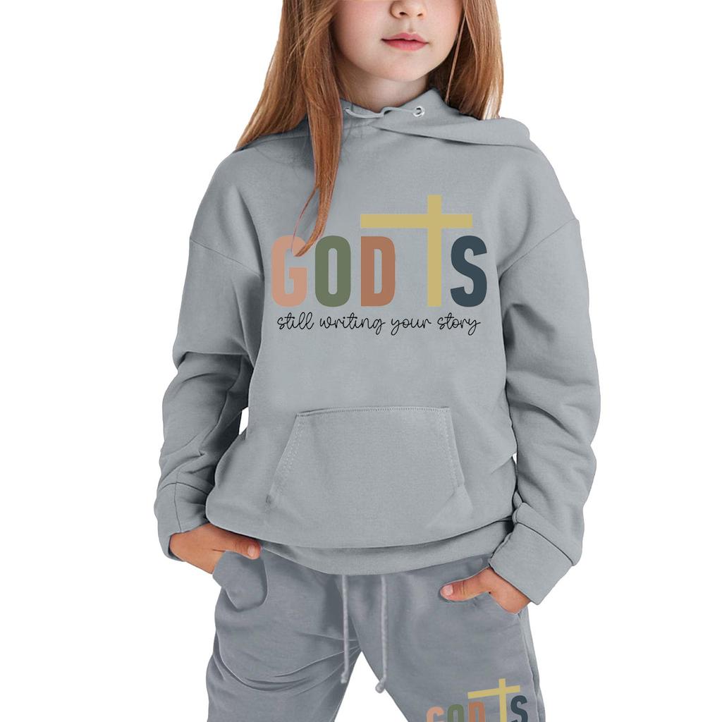 Мальчики Девочки Спортивный костюм Одежда Толстовка с капюшоном Беговые штаны Спортивные костюмы Комплект Модный наряд