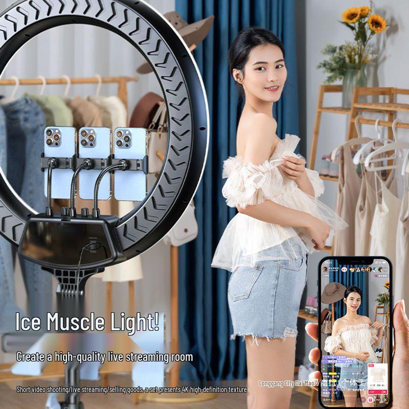 22-дюймовая подставка для мобильного телефона с заполняющим светом для прямых трансляций и фотографии