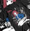 Футболка Mamimi Samejima FlCL, Ретро Аниме Манга Футболка, Яркий Дизайн в Полоску,