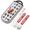 Children's Lunch Box Trio Set Chopsticks Spoon Fork Kids Cutlery Antibacterial Treatment Easy To Open Sliding Type Made In Japan Disney Cars 25