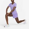 Nike Женская футболка с круглым вырезом Dri-Fit One Luxe с однотонным логотипом, фиолетовые DD0619-567