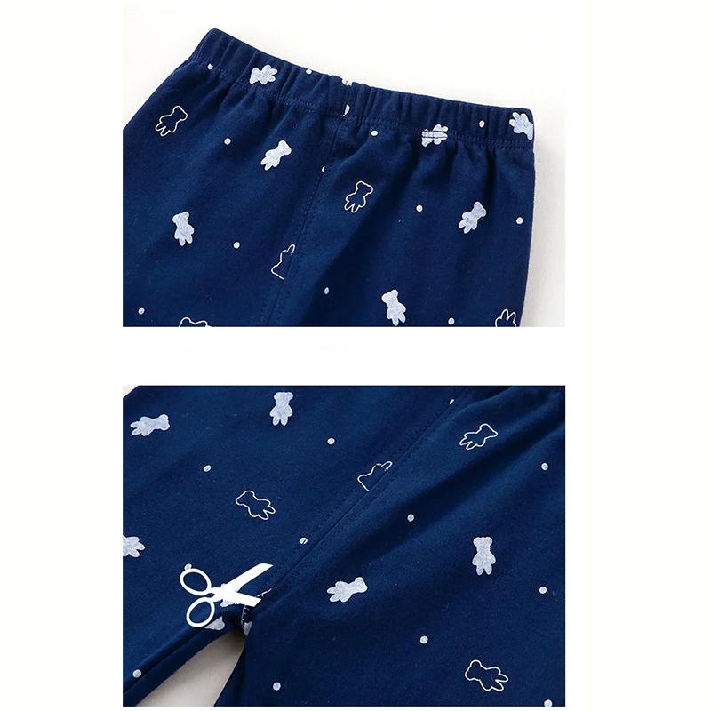 Новые детские пижамы из чистого хлопка для мальчиков и девочек, милые пижамы с длинными рукавами с героями мультфильмов, осенняя одежда для сна для малышей, комплекты детской одежды