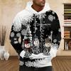 Men's Fashion Christmas Skull Tree Pattern 3D Print Long Sleeve Hoodie Sweatshirt Large Pocket Pullover Oversize Sweatshirts Top