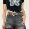 Y2K Women Gothic Belts Rivet Punk Hip Hop Belt Fashion Waist Belts