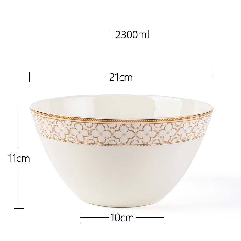 Золотая рамка Высококачественная обеденная тарелка Легкая роскошная креативная ресторанная керамическая тарелка для стейков Бытовая глубокая тарелка Суповая миска Столовая посуда