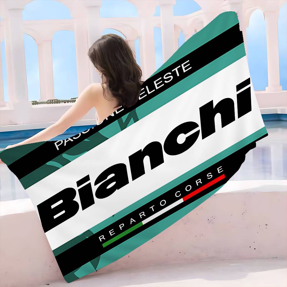 B-BianchiS Bike Logo Beach Towel Colorful Bath Towels for Girl Microfiber Quick Dry Sand Free Beach Yoga Spa Gym Pool