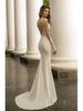 Elegant European-American High Waist Backless Lace Fishtail Wedding Dress