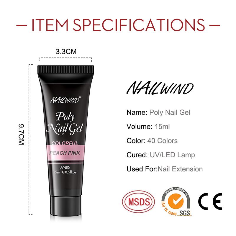 NAILWIND Poly Nail Gel For Nail Extension Finger Quick Building Gel 21 Colors Poly Nail Gels Extensions Acrylic Gel Polish Nail Art