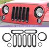 Car Headlight Lamp Circle Grille Front Turn Signal Light Circle Decoration Cover Stickers For Jeep Wrangler JK 2007-2017 Exterior Accessories