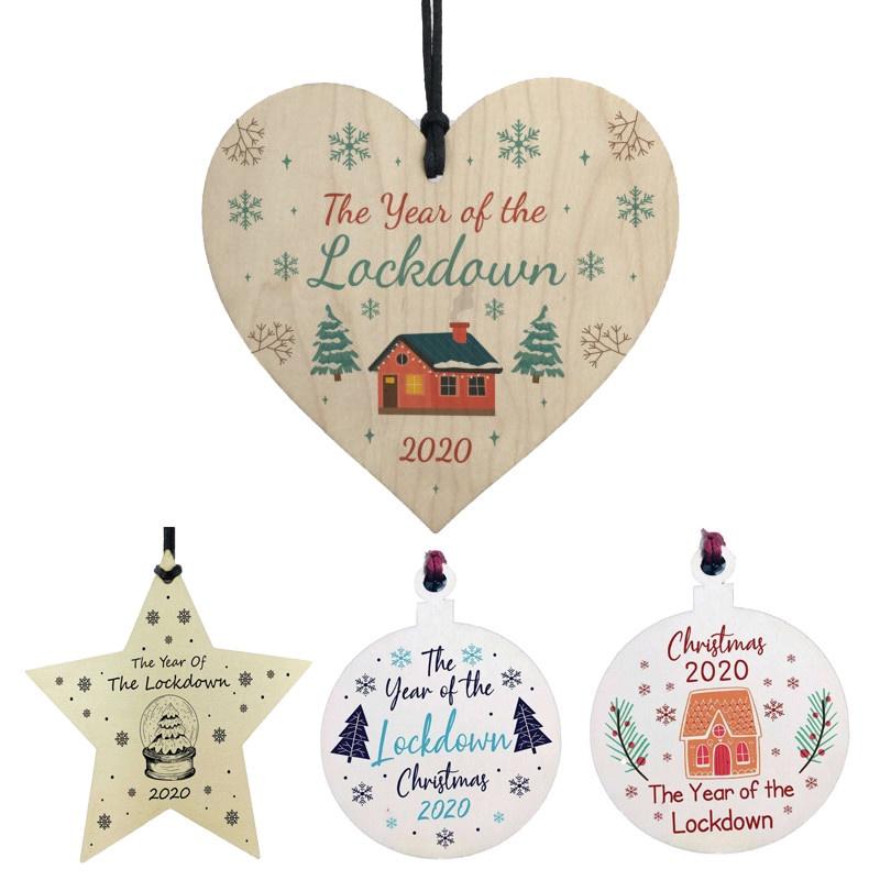 Wooden Christmas Decorations Gift Bauble Commemorating The Lockdown 2020**
