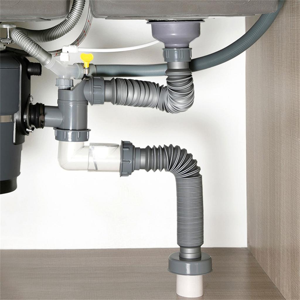 Эффективный отвод канализации кухонной мойки Практичный отвод канализации кухонной мойки Простая установка Колено для плавного слива
