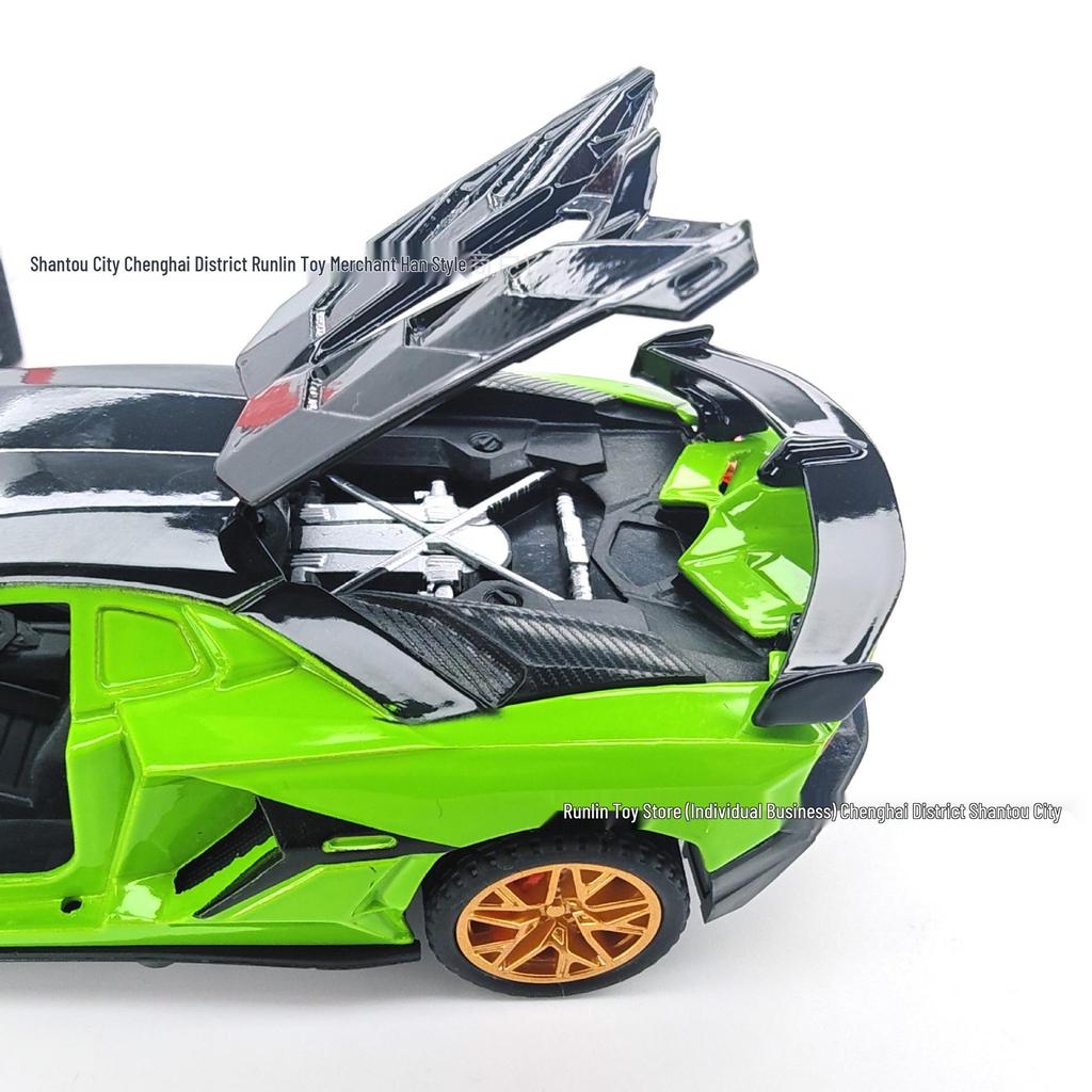 1:32 Металлический Спортивный Автомобиль Lamborghini - 15см Игрушка с Инерционным Механизмом и Открывающимися Дверцами для Коллекционирования и Декора