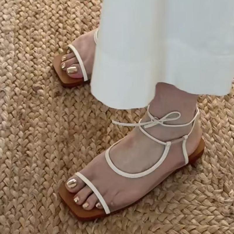 Дизайнерские женские балетки-сандалии Элегантная обувь с квадратным носком 2025 Лето Новый тренд Модные шлепанцы Удобная мягкая обувь для ходьбы Chaussures Femme