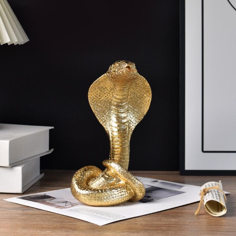 Resin Cobras Statues Figurines Retro Snake Statue Figurines Sculptures Tabletop Centerpieces Home Decors Collectibles
