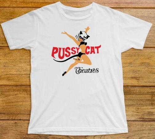 Футболка Pussycat Theatres 629 Ретро Сеть кинотеатров для взрослых Девушка-кошка Калифорния