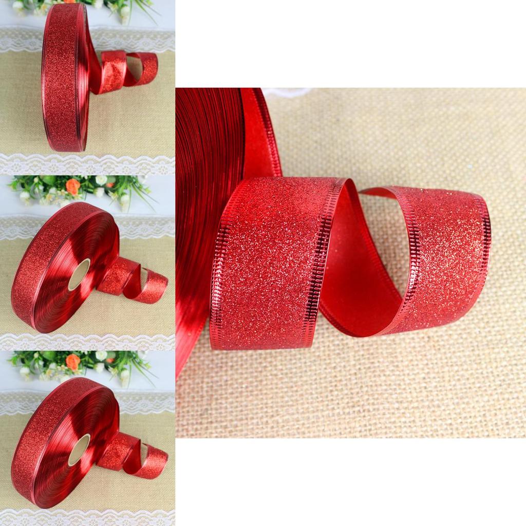 Premium 3.8cm Red Christmas Ribbon With Beautiful Pink Borders For Seasonal Decor