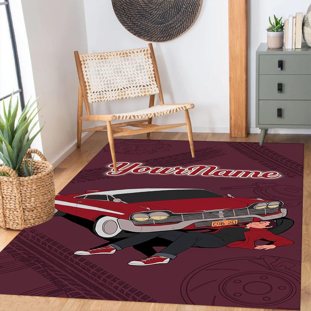 Peterbilt Heavy Trucks Customized Name Area Rug Perfect for Study room Foyer Dining Room Dormitory Anti-slip Rug Anime Office Decor Wedding Party Gift