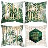 New Pillowcase Green Plant Imitation Gold Letter Print Printed Cushion Home Sofa Cushion Cover