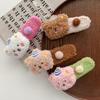 4pcs Big Size Plush Bear Hair Clip Cute Style Cartoon Headwear Cute Side Clip  Daily Wear