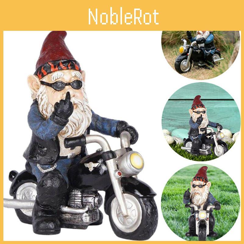 Garden Gnomes Novelty Statues Motorcycle Dwarf  Ornaments Outdoor Naughty Decor
