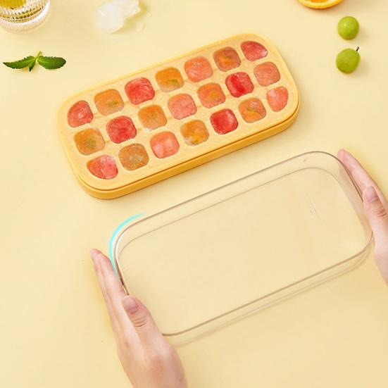 Лоток для льда Easy Release Ice Cube Mold для морозильника, без бисфенола А, 21 гнездо, коробка для льда для коктейлей, чая, кофе