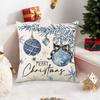 2Pcs Luxury Christmas Blue Cushion Cover Soft Snowman Pillow Shell  Pillow