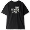 Short Sleeve with Back Mountain Sketch Oversized TNF Size M Men's T-Shirt Print, Black, Tee, Black/White Dune, [Used]