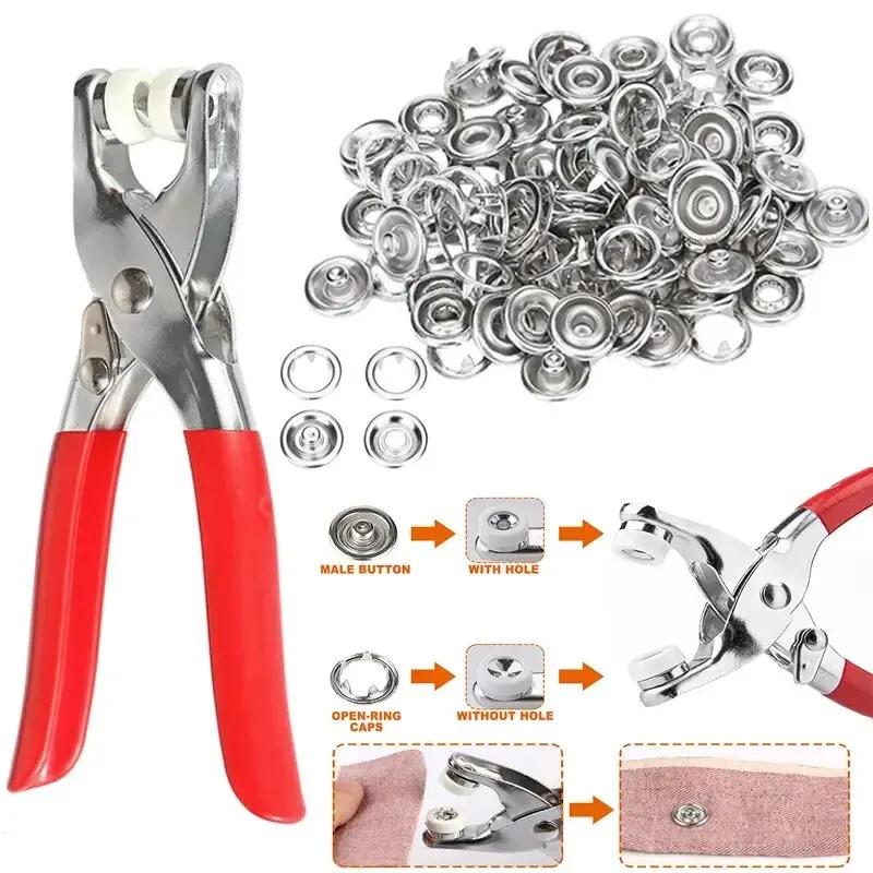 Stainless Buckle Installation Tool Set Metal Colour Pliers Snap Button Claw DIY Set Hand Pressure Plier Rivet Buckle Sew Tool