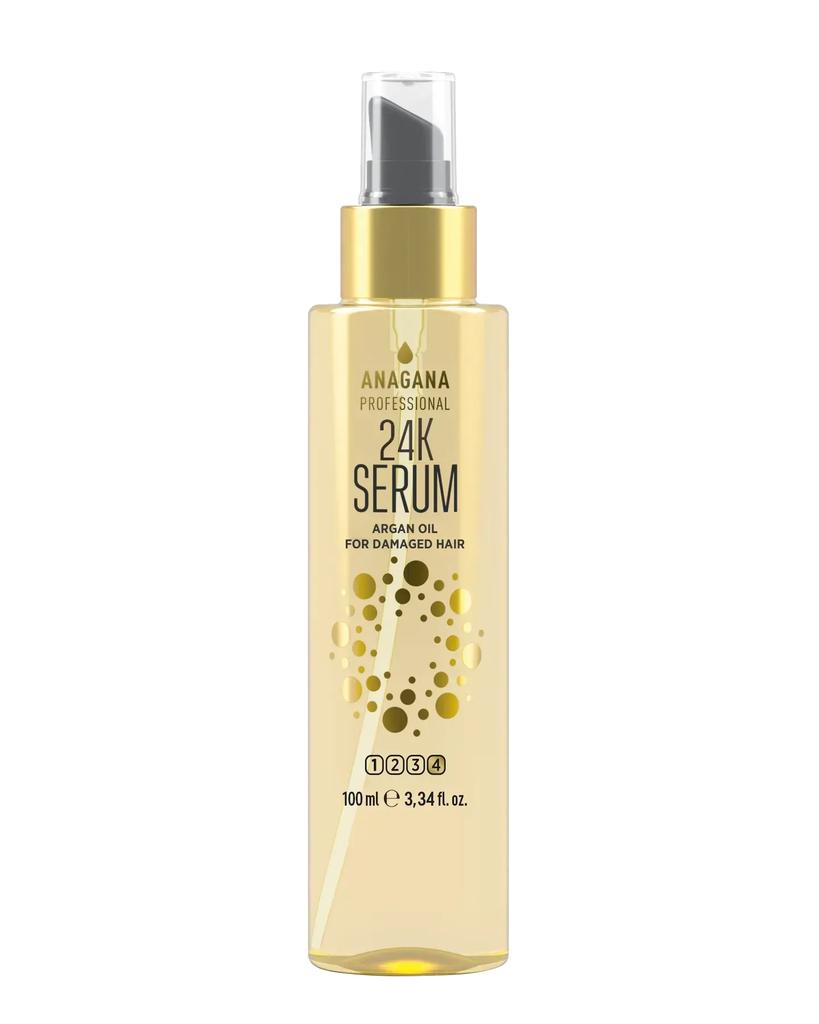 Флюид 24К с маслом Аргании для поврежденных волос 24К SERUM argan oil for damaged hair ANAGANA 100 мл