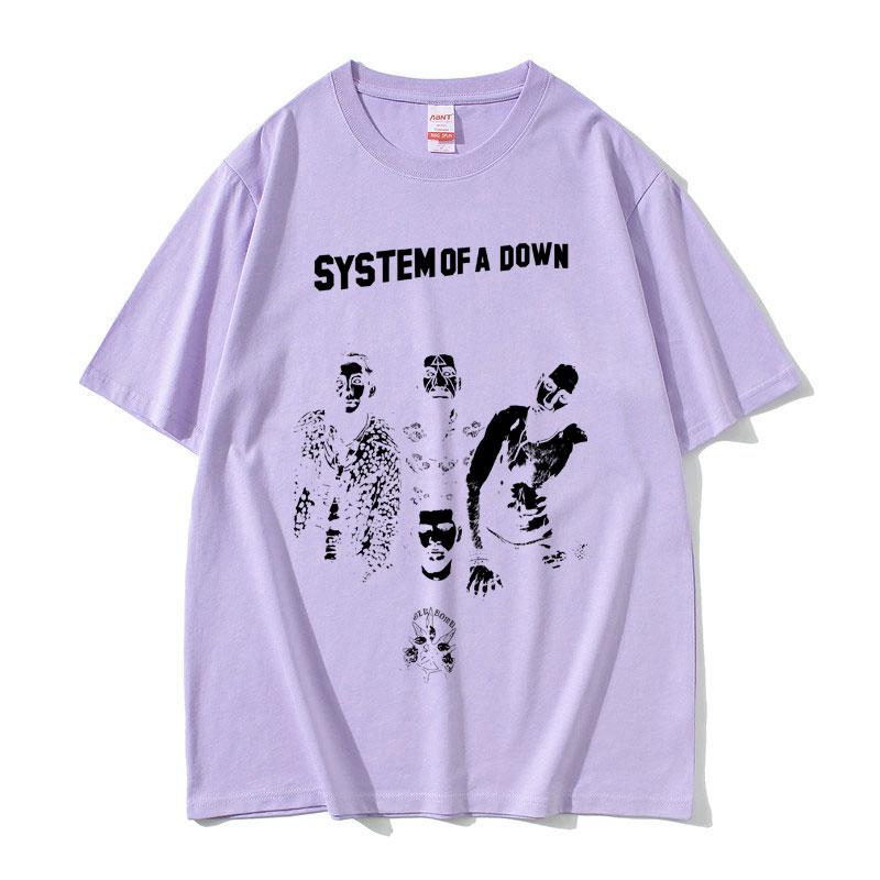 Альтернативная Метал-Рок Группа System of A Down Графическая Футболка Унисекс Женская Одежда Повседневная Винтажная Укороченная Футболка с Коротким Рукавом