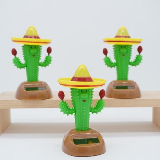 Solar Cactus Swinging Figure, Solar Powered Dance Plant for Car Dashboard Desk Shelf, Funny Bouncing Bouncing Toy for Home Office Living Room