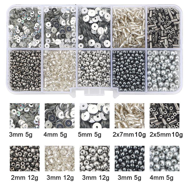 10 коробок/набор бисер блестки имитация жемчуга материал для изготовления ювелирных изделий DIY браслет ожерелье