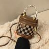 Новая клетчатая сумка, одноплечевая женская сумка, портативная сумка через плечо, нишевый дизайн, легкая роскошь, клетчатая сумка-ведро
