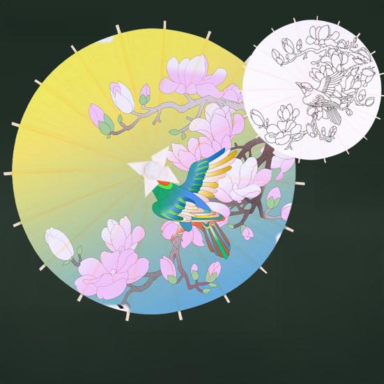 Сделай сам Раскраска Бумажный Зонт с Бамбуковой Ручкой Ручной Работы Китайский Зонт из Промасленной Бумаги Зонт из Белой Бумаги Японский Зонтик Украшение