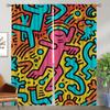 Шторы Keith Harings, затемняющие шторы для детской комнаты, 2-панельный тюль для спальни, шторы для домашнего интерьера, перегородки
