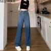 MODIQUE Spring Plus Size New Women Loose Vintage High Waist Elastic Color Gradation Long Jeans Lady Basics Casual Pants Trousers