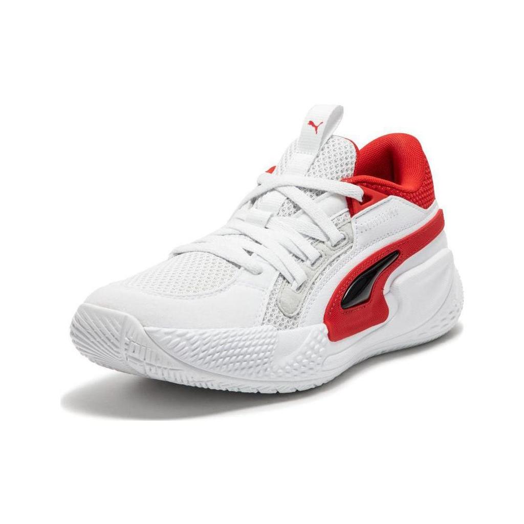 Puma Баскетбольные кроссовки унисекс Court Rider 1.0 с круглым носком, на шнуровке, низкие, бело-красные 379013-04