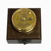 6.35cm Small Brass or Bronze Calendar Compass In a Wood Box