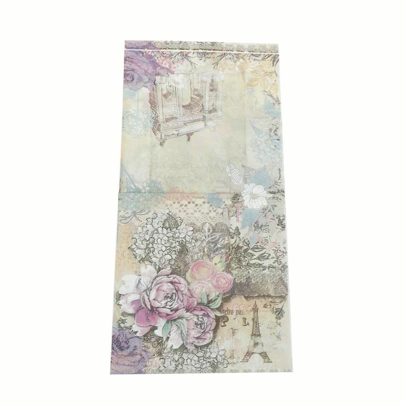 20 шт., бумажные салфетки с башней и цветами, декупаж, свадебные салфетки, носовой платок, полотенце