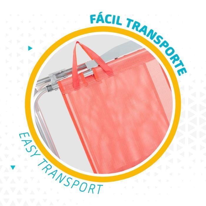 Chaise pliante - Aktive - Beach - Aluminium - Corail - 1 place