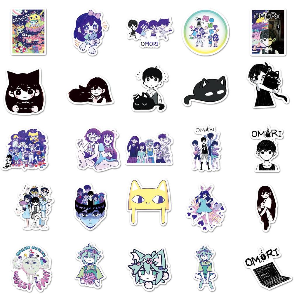 Набор из 50 наклеек с персонажами Omori для DIY-декора, планшета и дневника