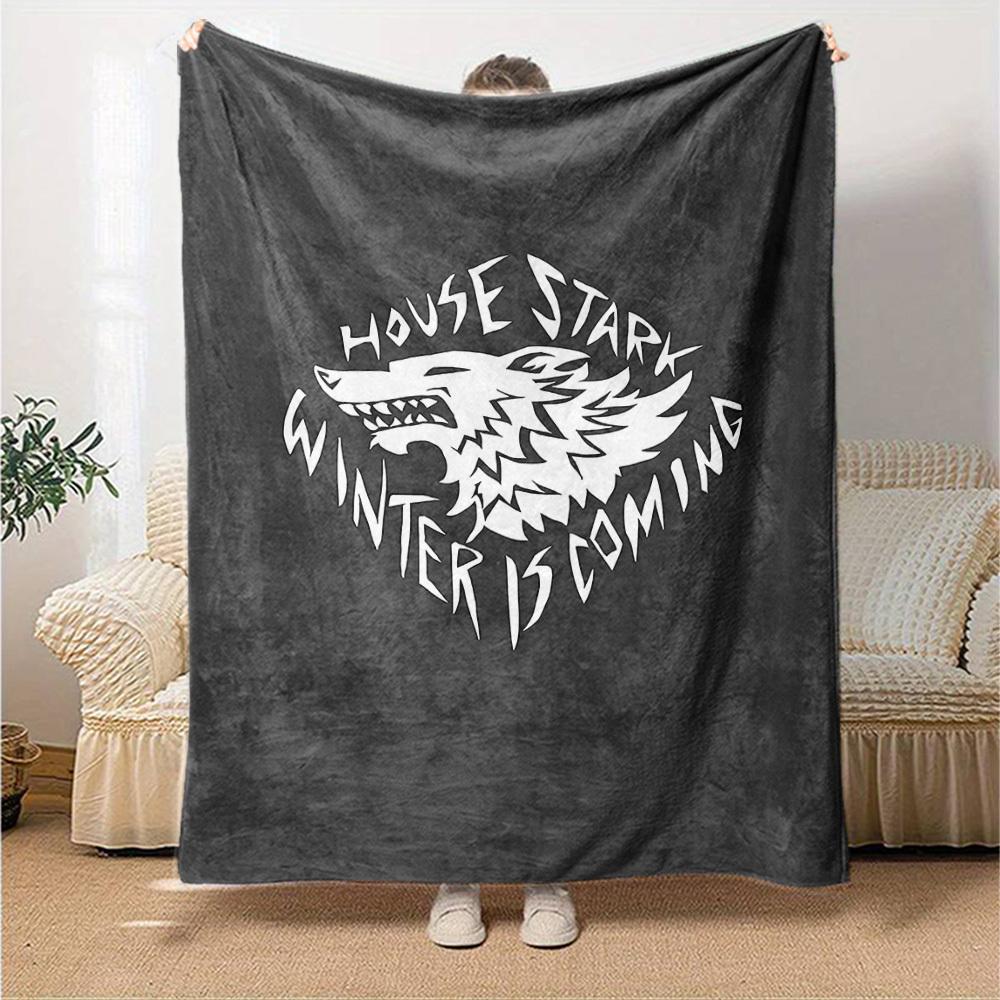1pc House Stark Winter is coming Soft Flannel All Season Throw for Home, Office, Outdoor UseDurable Comfort Soft Warm Throw for Home