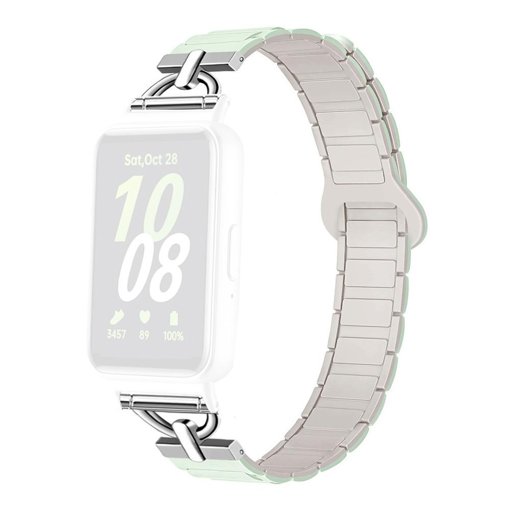 For Samsung Galaxy Fit3 Magnetic Watch Strap Silicone Wrist Band with D Ring Connector