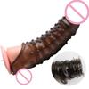18cm Penile Sleeve Cock Lock Sperm Condoms Penis Enlargement Sleeve Sex Toys for Men Delay Ejaculation Adult Sm Sex Products