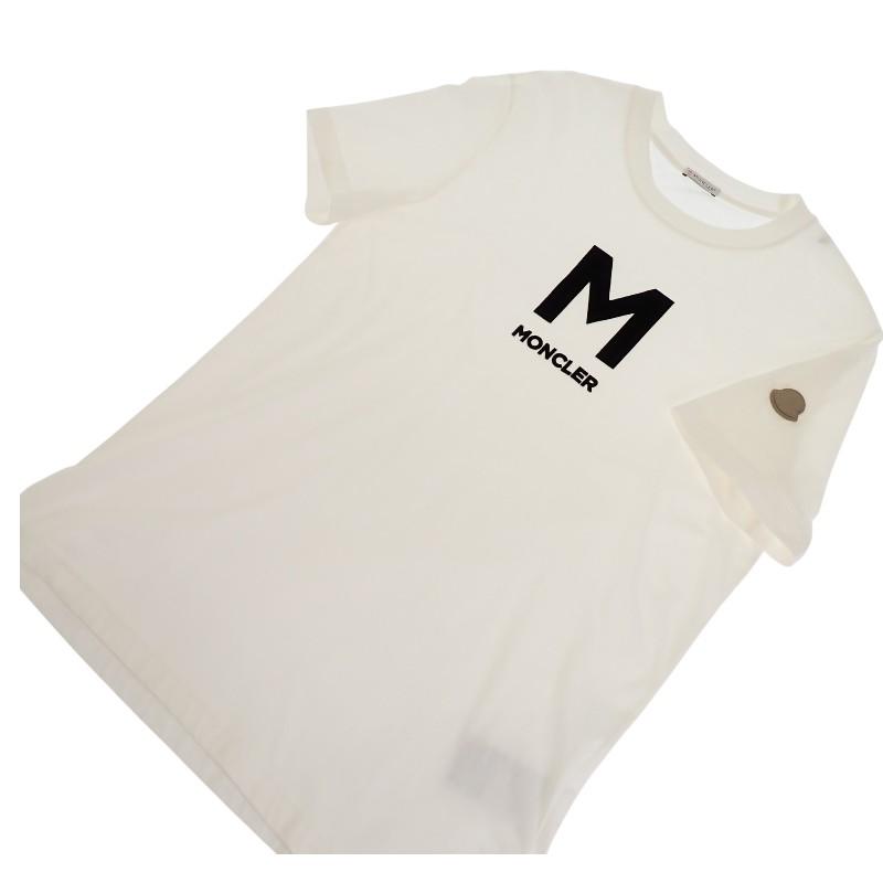 MONCLER  J20918C00018_89ANL L Short sleeve T-shirt white/White cotton/leather mens