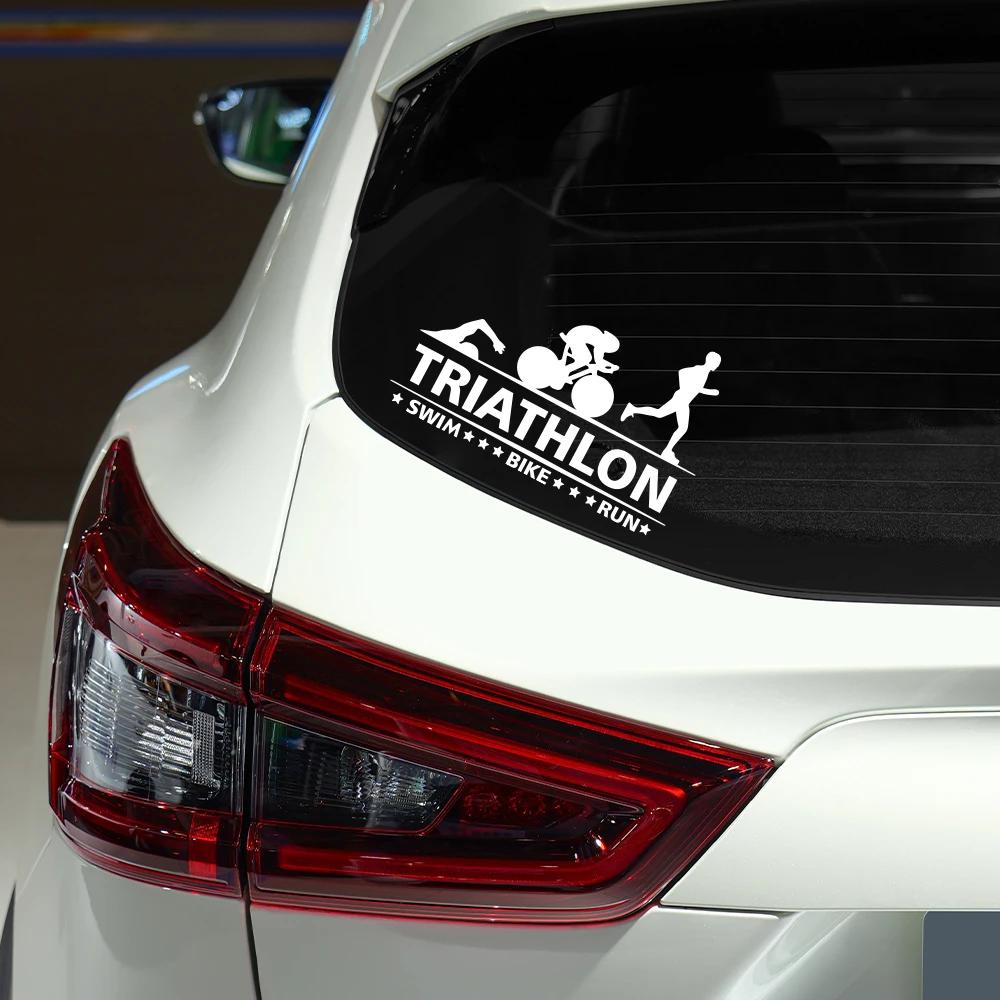 Car Sticker Triathlon Swim Bike Run Athlete Sport Trunk Vinyl Decal Motorcycles Auto DIY Exterior Decoration Sticker Accessories
