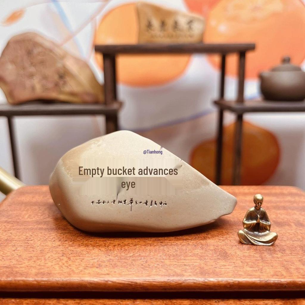 Natural Gobi Stone Carving Desktop Ornament & Flower Pot for Bonsai, Landscaping, Fish Tank, & Handicraft Decoration