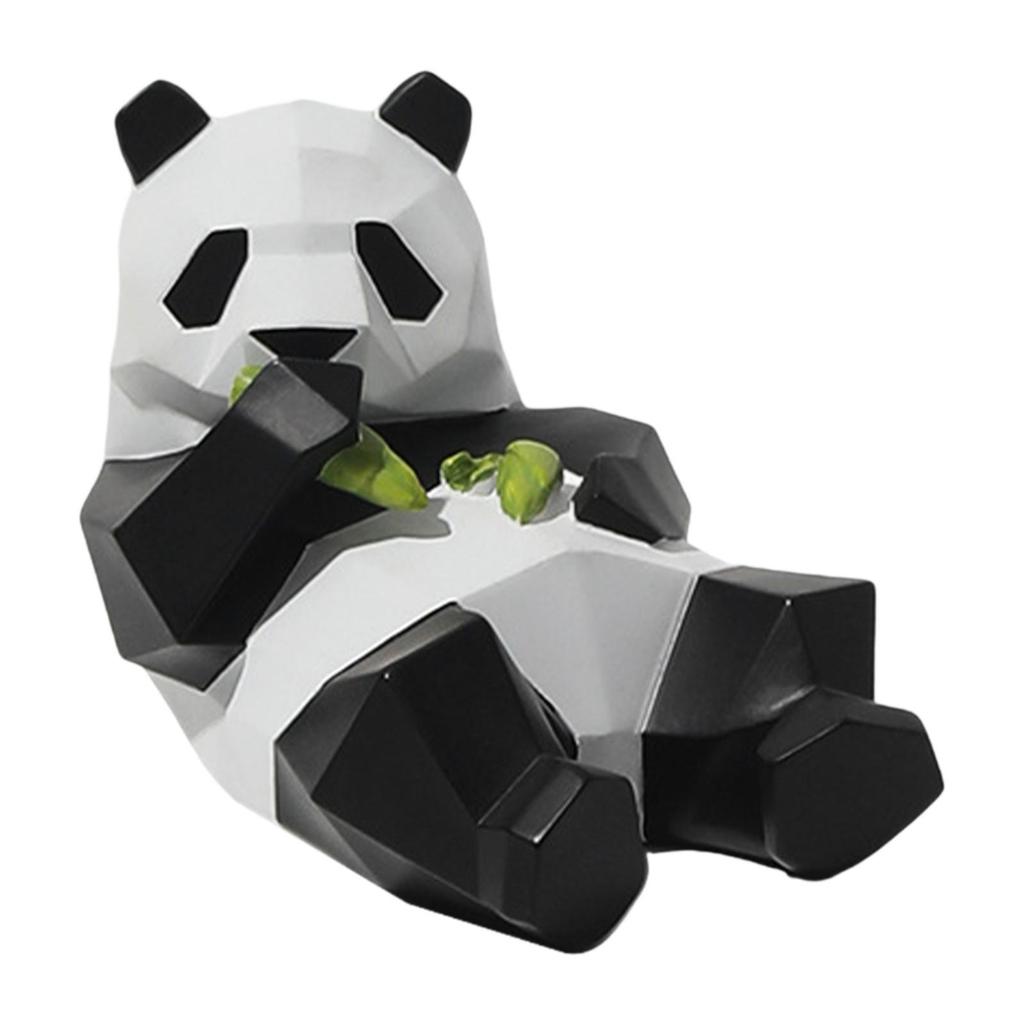 Panda Figurine Table Decoration Adorable Centerpiece Cute Panda Statue Animal Sculpture for Bookshelf Home Bedroom TV Cabinet