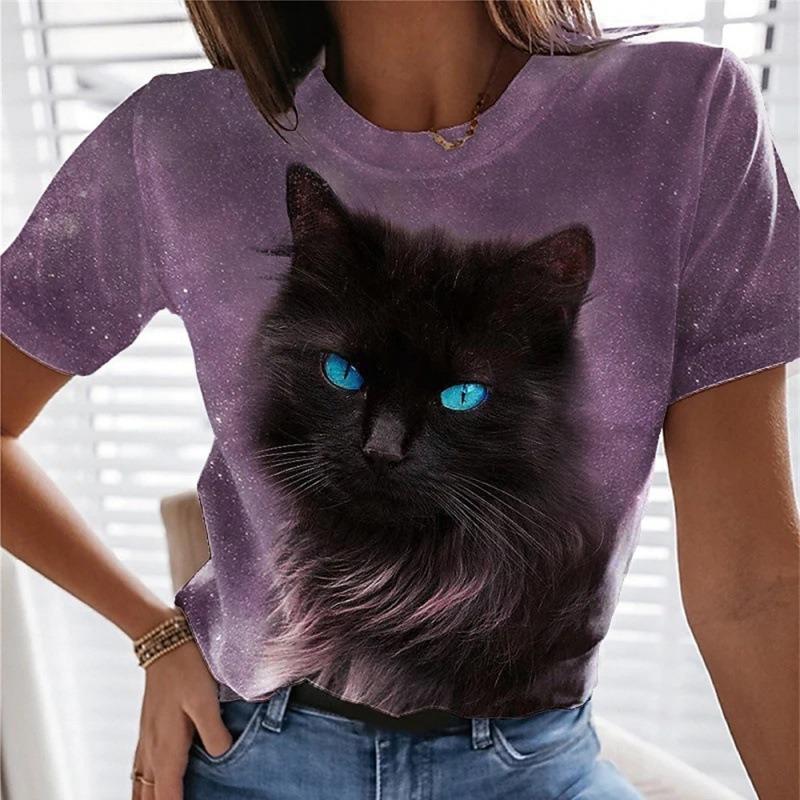 Women's Short Sleeve Round Neck T Shirt Tees Harajuku Y2K Tops Female Clothing